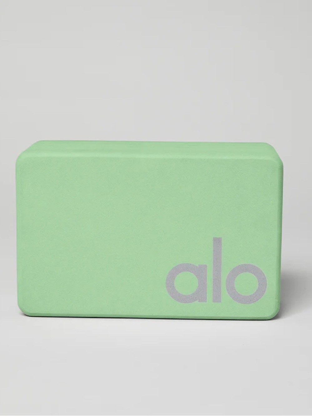 ALO Yoga Uplifting Yoga Block Mint Green Foam Yoga Block with Logo